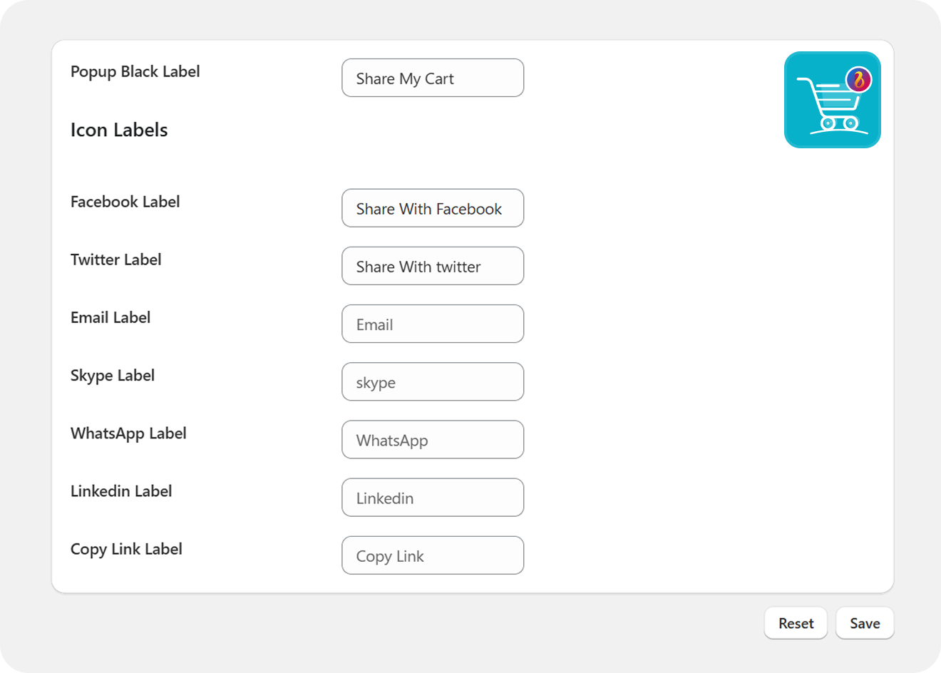 Control icon size and style